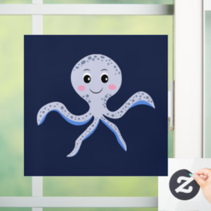 Kraken unter dem Meereskidsmuster Fensteraufkleber