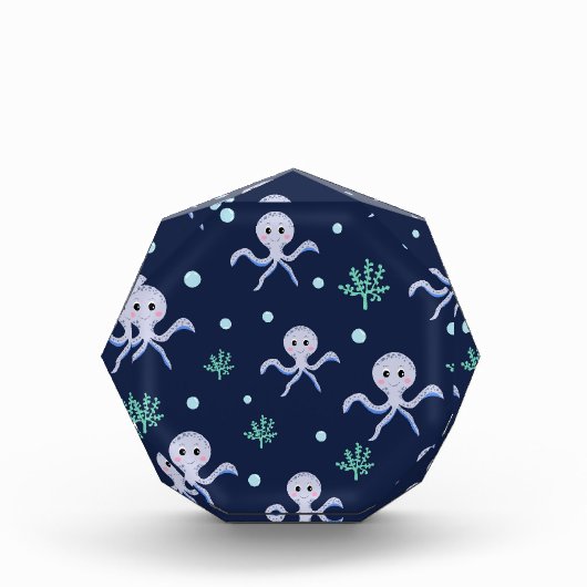 Kraken unter dem Meereskidsmuster Fotoblock (Vorderseite)