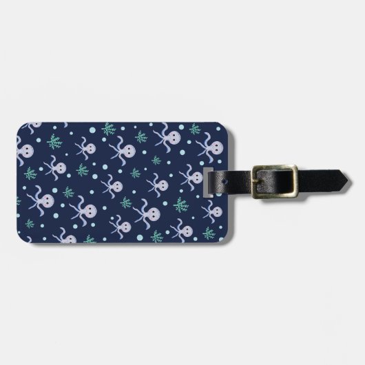 Kraken unter dem Meereskidsmuster Gepäckanhänger (Vorderseite horizontal)