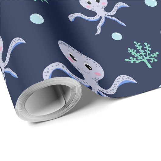 Kraken unter dem Meereskidsmuster Geschenkpapier (Rolleneckpunkt)