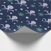 Kraken unter dem Meereskidsmuster Geschenkpapier (Ecke)