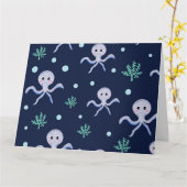 Kraken unter dem Meereskidsmuster Karte (Gelbe Blume)