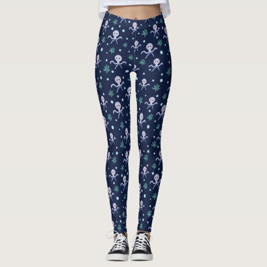 Kraken unter dem Meereskidsmuster Leggings (Vorderseite)