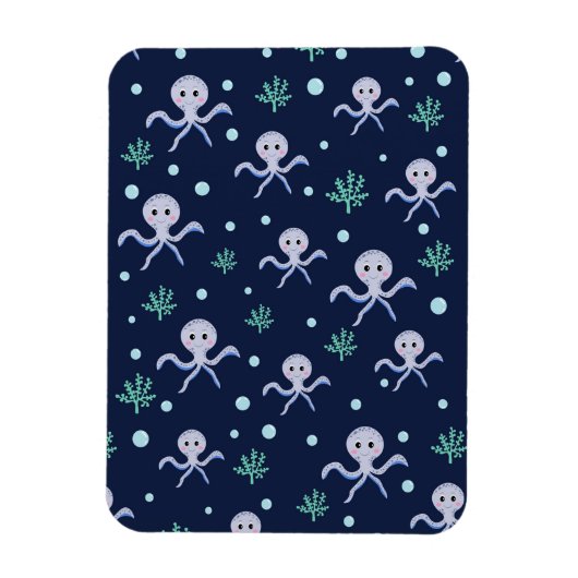 Kraken unter dem Meereskidsmuster Magnet (Vertikal)