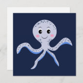 Kraken unter dem Meereskidsmuster Mitteilungskarte (Vorne/Hinten)