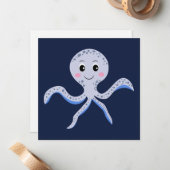 Kraken unter dem Meereskidsmuster Mitteilungskarte (Vorderseite/Rückseite Beispiel)