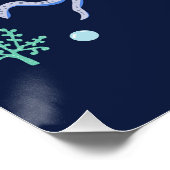 Kraken unter dem Meereskidsmuster Poster (Ecke)