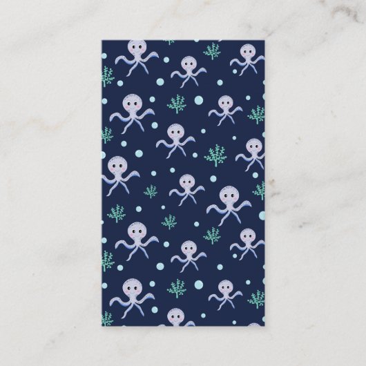 Kraken unter dem Meereskidsmuster Rabattkarte (Vorderseite)