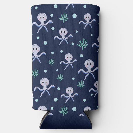 Kraken unter dem Meereskidsmuster Selters Dosenkühler (Vorderseite)