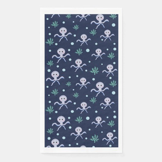 Kraken unter dem Meereskidsmuster Serviette (Vorderseite)