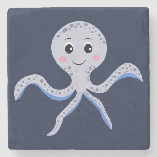 Kraken unter dem Meereskidsmuster Steinuntersetzer (Vorderseite)