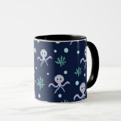 Kraken unter dem Meereskidsmuster Tasse (VorderseiteRechts)