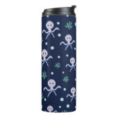 Kraken unter dem Meereskidsmuster Thermosbecher (Nach links gedreht)