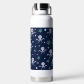 Kraken unter dem Meereskidsmuster Trinkflasche (Rückseite)