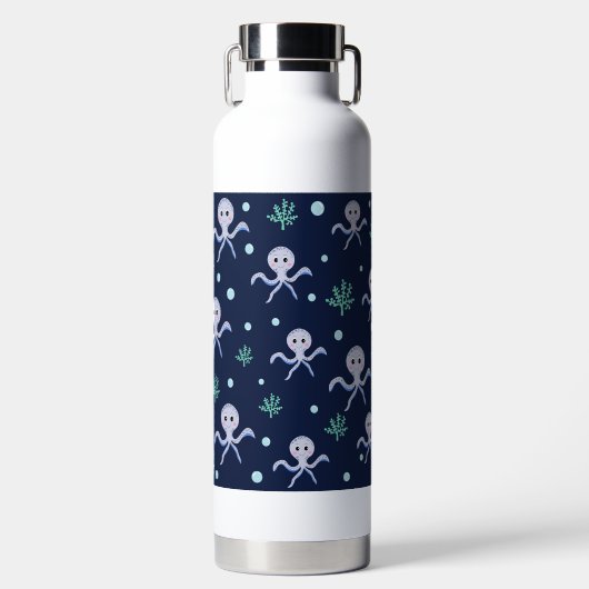 Kraken unter dem Meereskidsmuster Trinkflasche (Vorderseite)