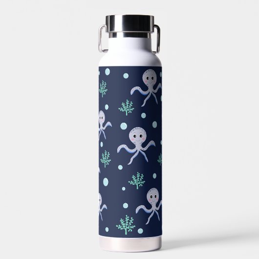 Kraken unter dem Meereskidsmuster Trinkflasche (Vorne)