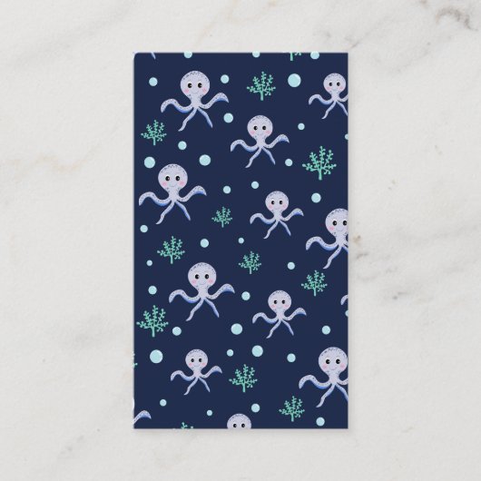 Kraken unter dem Meereskidsmuster Visitenkarte (Vorderseite)