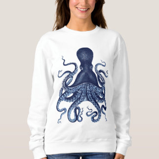 Kraken, Vintage Gravur, Aquarell, Sweatshirt