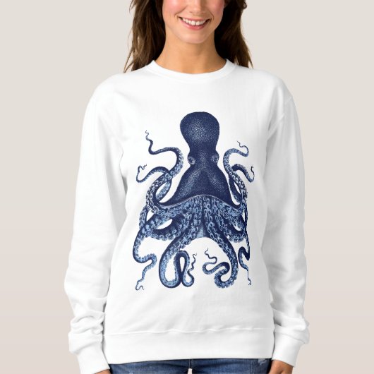 Kraken, Vintage Gravur, Aquarell, Sweatshirt (Vorderseite)
