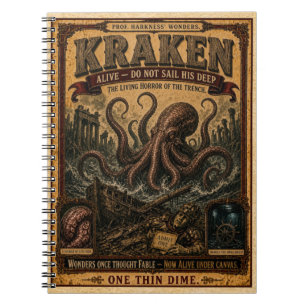Kraken, Vintage-Zirkusmonster Notizblock