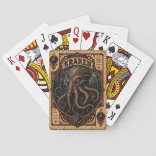 Kraken, Vintage Zirkusmonster Spielkarten