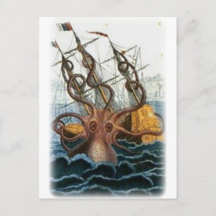 Kraken von Pierre Denys de Montfort, 1801 Postkarte