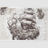 Kraken vs. Pirat nautical theme Seidenpapier (Vorderseite)