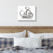 Kraken Wall Art | Kraken Art | Canvas Print Leinwanddruck (Insitu (Schlafzimmer))
