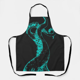 Krakenarme aqua auf schwarzer Schürze
