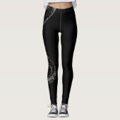 Krakenarme grau auf schwarzen Leggings (Vorderseite)
