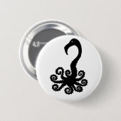 Krakenflamingo-Spaßkombinations-Tier-Cartoon Button (Vorne & Hinten)