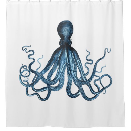Krakenküstenozean-Strand-Seeblau Duschvorhang (Vorderseite)