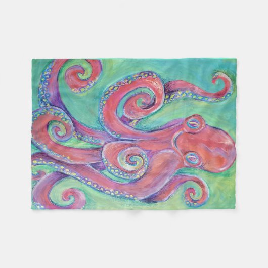 Krakenmalerei Fleecedecke (Vorderseite (Horizontal))