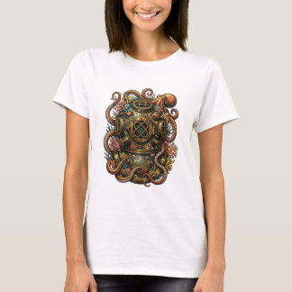 Kraken's Umarmung - Vintage-Tauchhelm T-Shirt