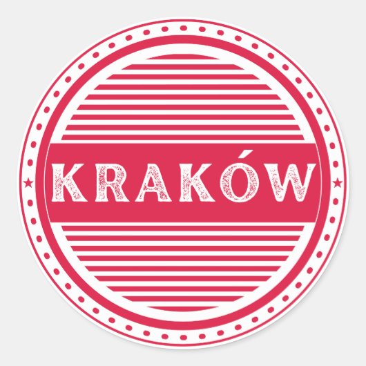 Krakow City Pride Emblem – Polish Identity Runder Aufkleber (Vorderseite)
