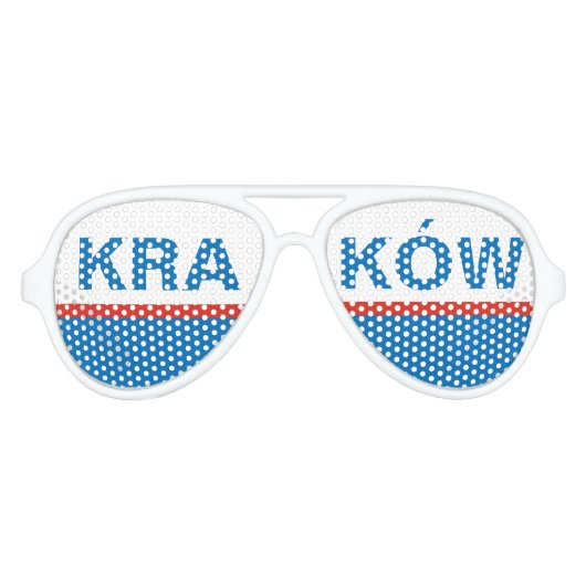Kraków Krakau Stadt Polen Flaggenfarben Partybrille (Vorderseite)