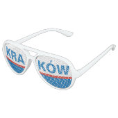 Kraków Krakau Stadt Polen Flaggenfarben Partybrille (Schrägansicht)