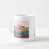 Kraków Poland Pastel Travel – Wawel Castle Kaffeetasse (Vorderseite Links)