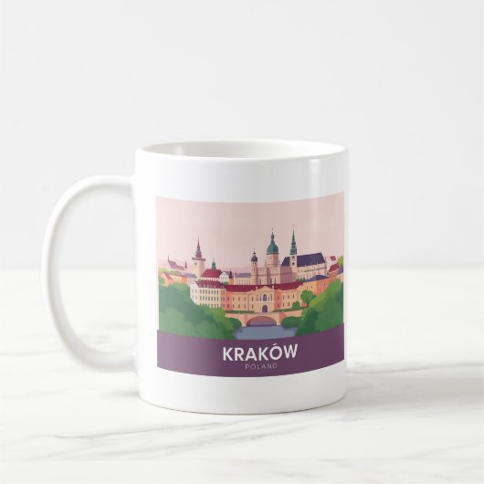 Kraków Poland Pastel Travel – Wawel Castle Kaffeetasse (Links)