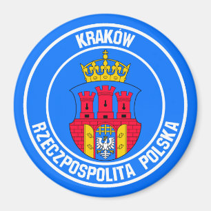 Kraków Round Emblem Magnet