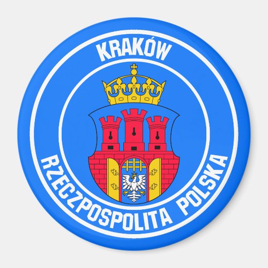 Kraków Round Emblem Magnet (Vorne)