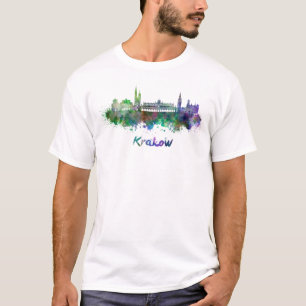Krakow skyline im Watercolor T-Shirt