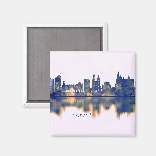 Krakow Skyline Magnet (Vorderseite/Rückseite)