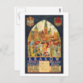 Krakow Vintage Travel Postkarte (Vorne/Hinten)