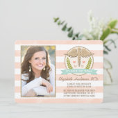 KRALE UND AQUA CADUCEUS MEDIZINISCHER SCHULE ABSCH EINLADUNG (Stehend Vorderseite)