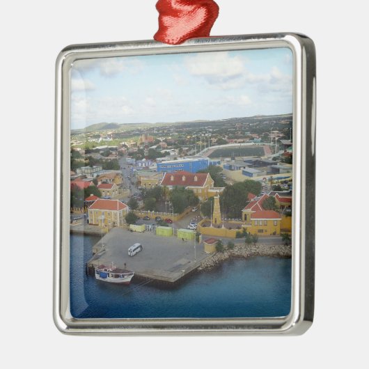 Kralendijk Harborfront Silbernes Ornament (Links)