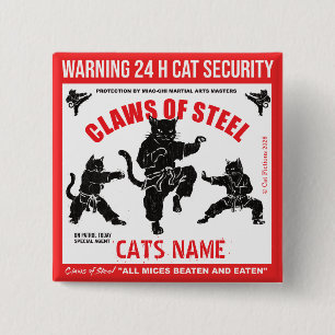 Kralle aus Stahl Personalisierter Katzensicherheit Button