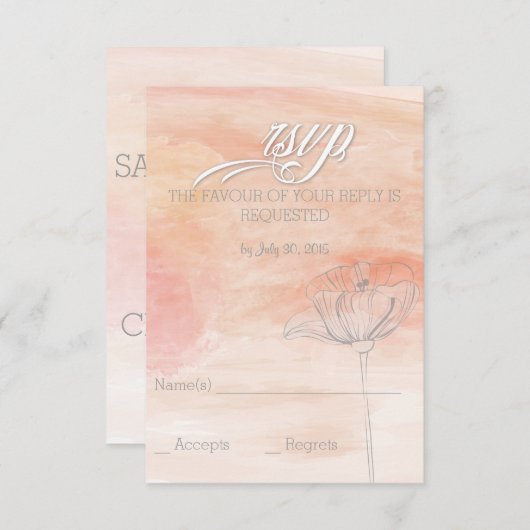 KRALWASSERFARBE MODERNE BREITE RSVP KARTE (Vorne/Hinten)