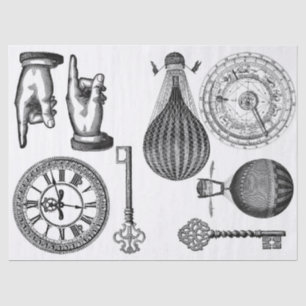 Kram-Zeitschrift Steampunk Element-Blatt Seidenpapier