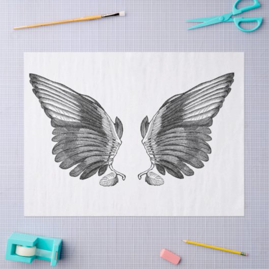 Kram-Zeitschrift Wings Element-Blatt Seidenpapier (Basteln)